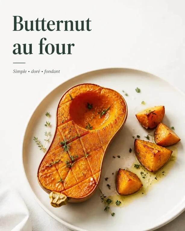 Recette de butternut au four facile, butternut rôtie et dorée à la sortie du four