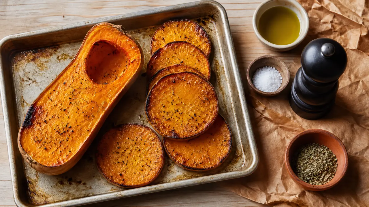 Recette de butternut au four facile : butternut rôtie