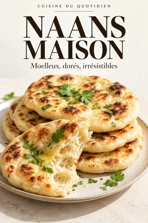 Recette naan rapide à la poêle, naans maison moelleux et dorés