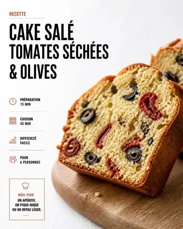 Recette salée avec jaune d'oeuf : cake aux tomates séchées