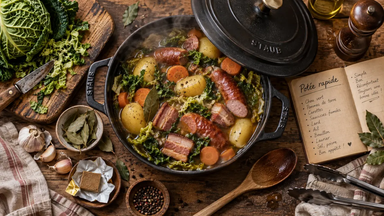 Recette potée rapide : chou fondant et pommes de terre entières