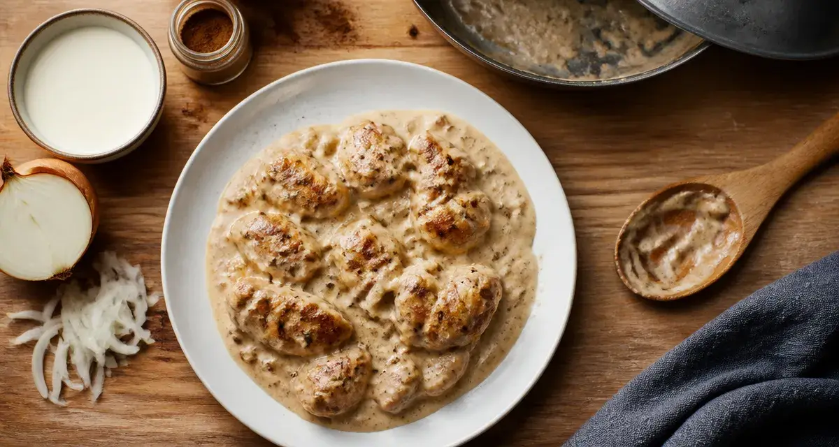 Recette poulet à la crème facile : poulet doré en sauce onctueuse