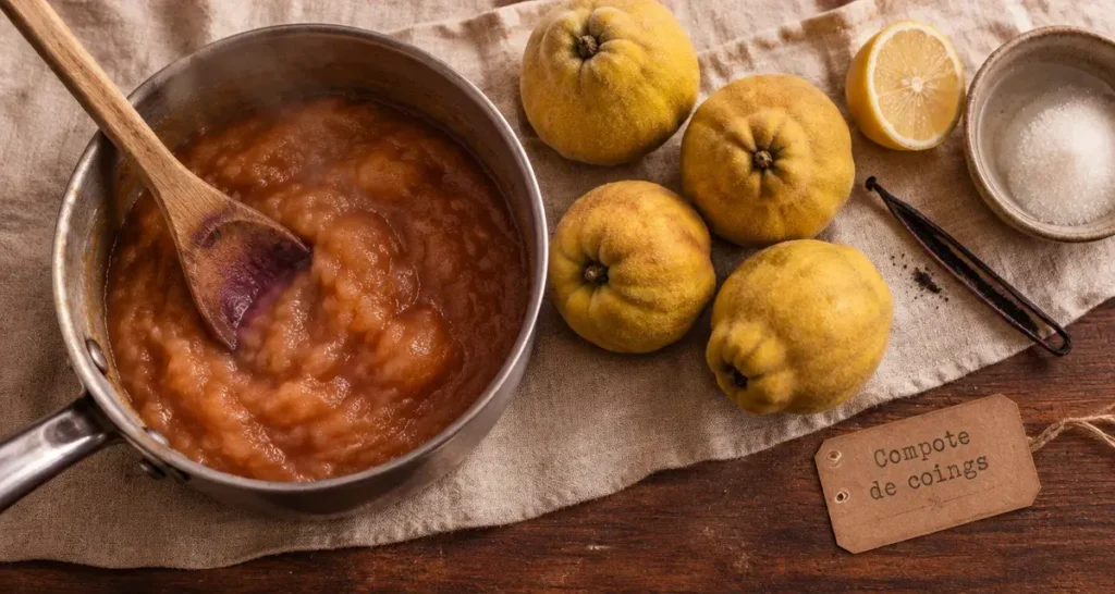 Compote de coings, coing recette facile et rapide