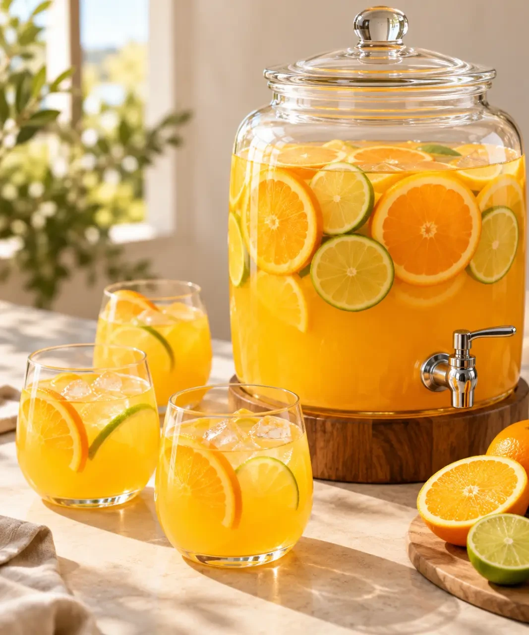 Recette punch simple servi avec orange et citron vert