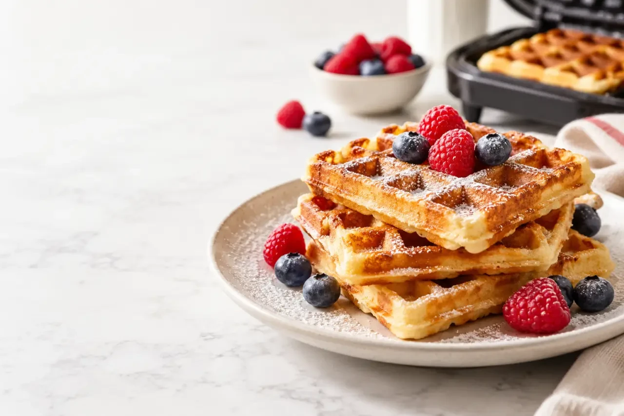 Recette gaufre rapide de gaufres dorées et moelleuses
