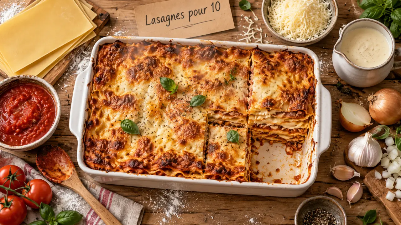 Plat familial pour 10 personnes : lasagnes maison faciles la veille