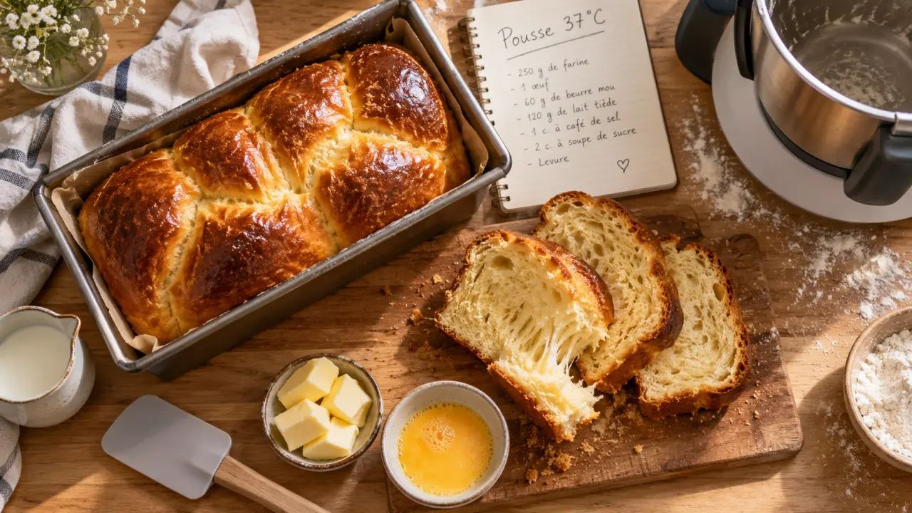 Recette brioche thermomix rapide : mie filante