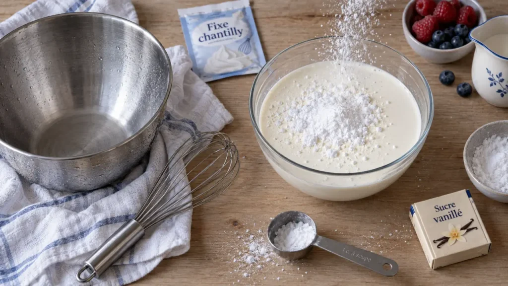 Recette chantilly facile 30% matières grasses, crème entière
