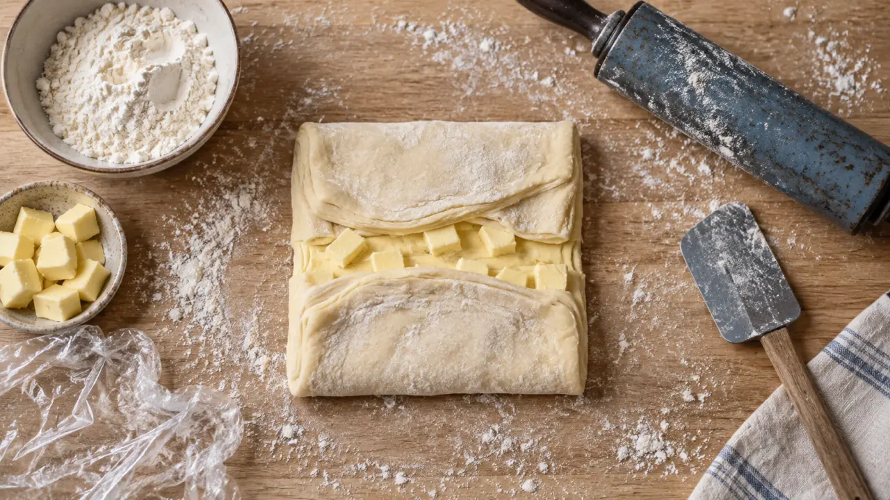 Recette pâte feuilletée rapide : pâte en 3 tours, beurre et farine