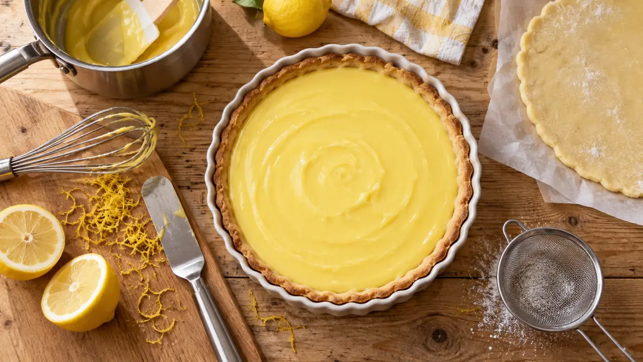 Recette tarte au citron facile et légère, crème citron lisse et pâte croustillante